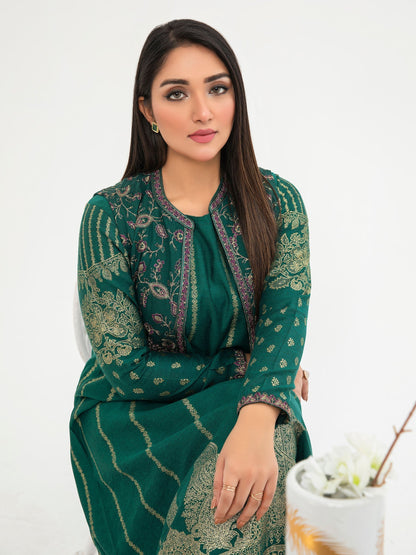 3 Piece Jacquard Suit-Embroidered(Pret)