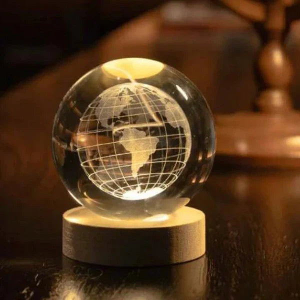 3D crystal Glowing Light Planets