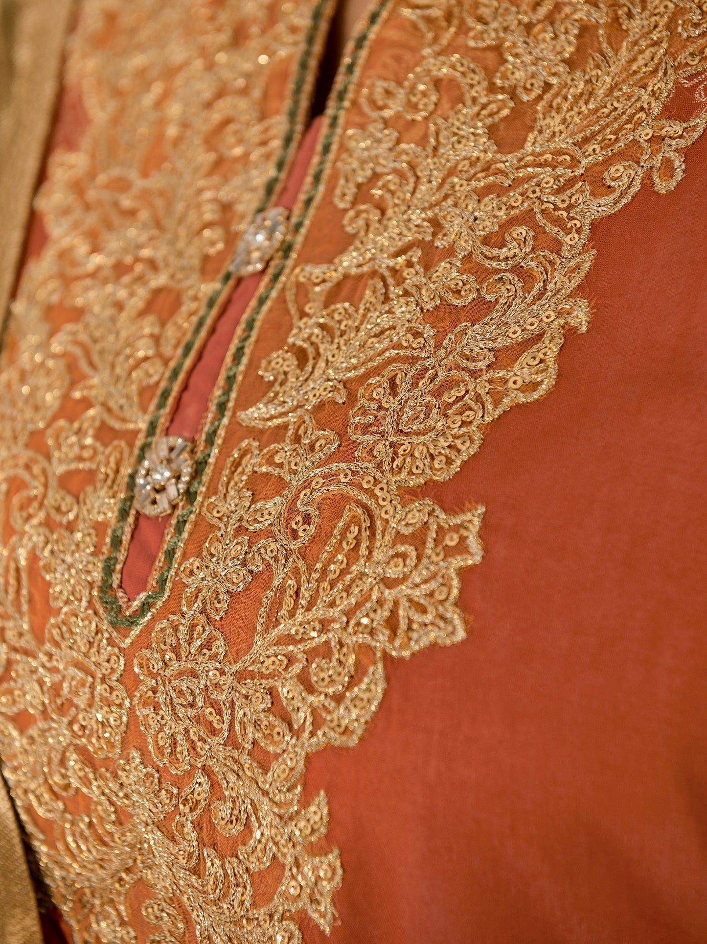 3 Piece Jacquard Suit-Embroidered (Pret)