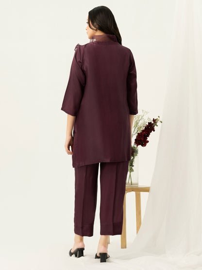 2 Piece Silk Suit-Embellished (Pret)